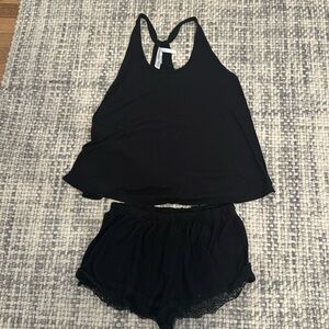 Flora Nikrooz Black Two Piece Pajama Set Tank Shorts Size Small